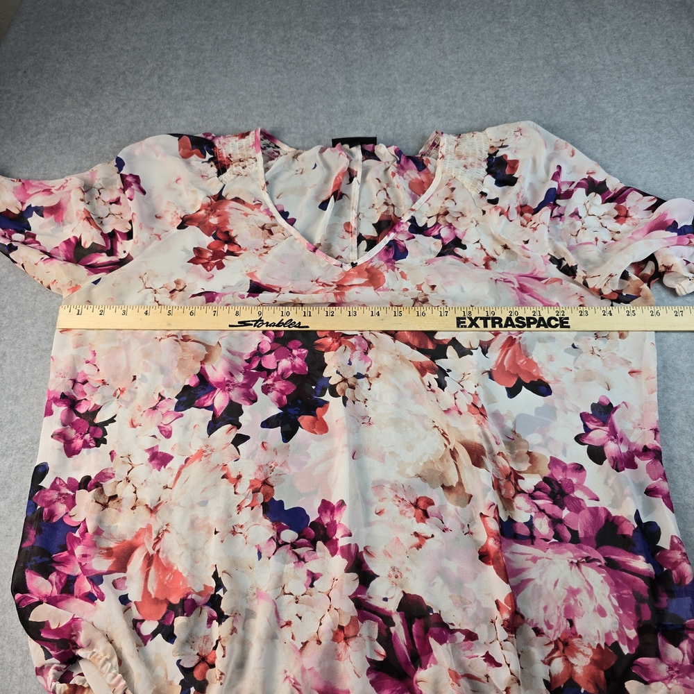 Lane Bryant Plus Size 18/20 Sheer Floral Blouse - Picture 7 of 9